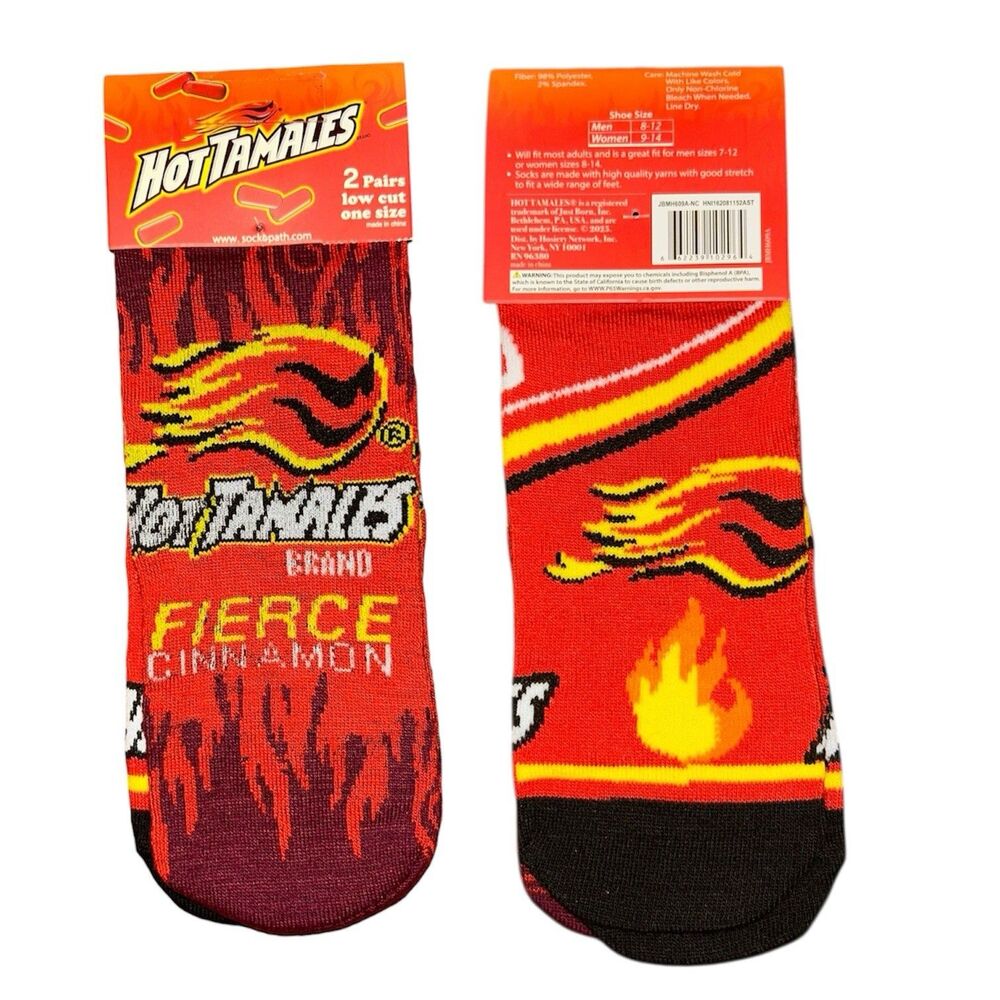 1x Hot Tamales Novelty Fun One Size 1-2Pair Low Cut